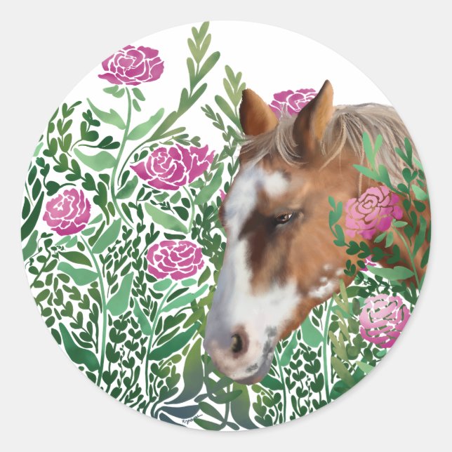 Appaloosa Horse Rose Sticker (Front)