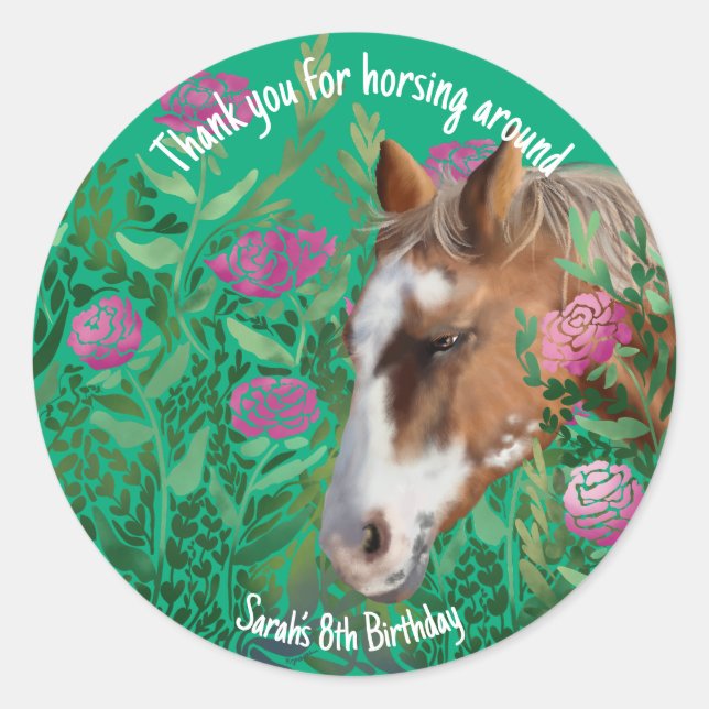 Appaloosa Horse Rose Sticker (Front)
