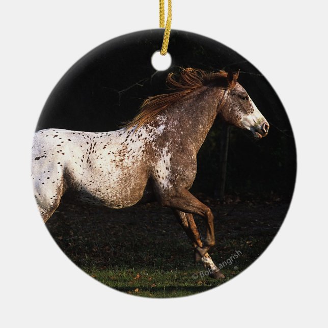 Appaloosa Horse Running 4 Ceramic Tree Decoration (Front)