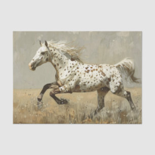 Appaloosa Horse Running Oil Painting Decoupage Tissue Paper