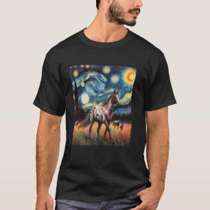 Appaloosa Horse Starry Night Painting T-Shirt