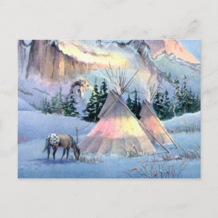 APPALOOSA HORSE TIPI CAMP by SHARON SHARPE Postcard