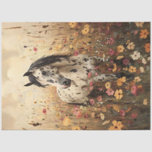Appaloosa Horse Wildflower Field Decoupage Tissue Paper