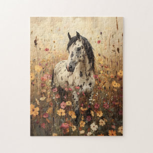 Appaloosa Horse Wildflower Field Jigsaw Puzzle