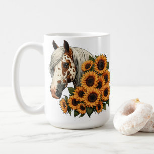 Appaloosa Horse with Sunflowers Coffee Mug
