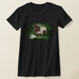 Appaloosa Mare Foal Spotted Horse Western Art T-Shirt