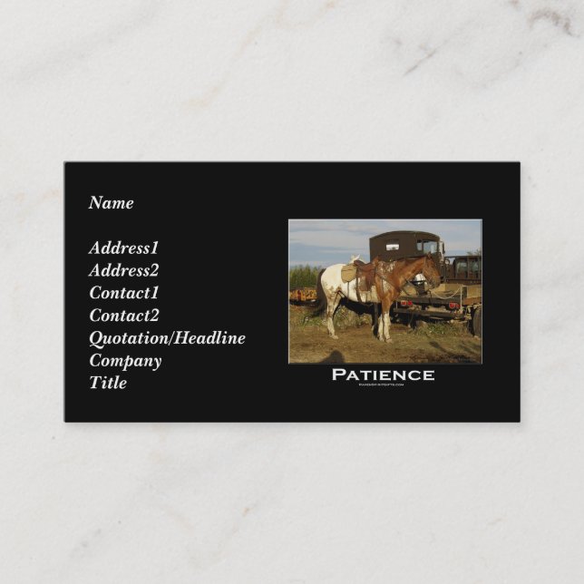 Appaloosa Motivational Business Card (Front)