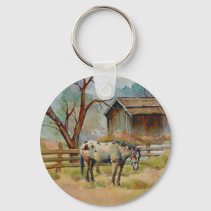 APPALOOSA & OLD BARN  by SHARON SHARPE Key Ring