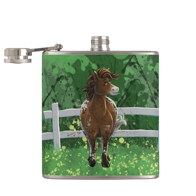 Appaloosa Pony Hip Flask (Opened)