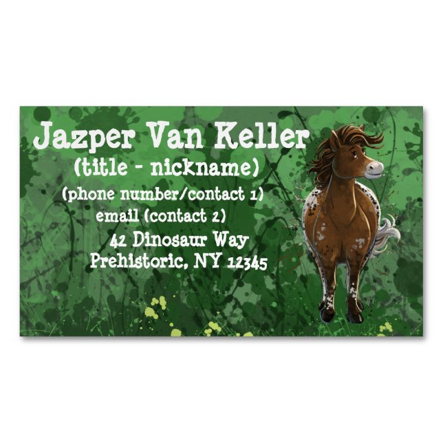 Appaloosa Pony Magnetic Business Card (Front)