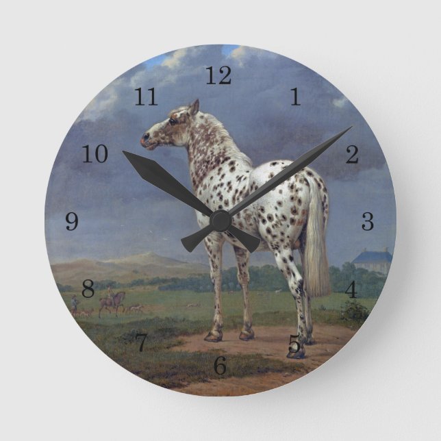 Appaloosa Spotted Horse Painting Round Clock (Front)