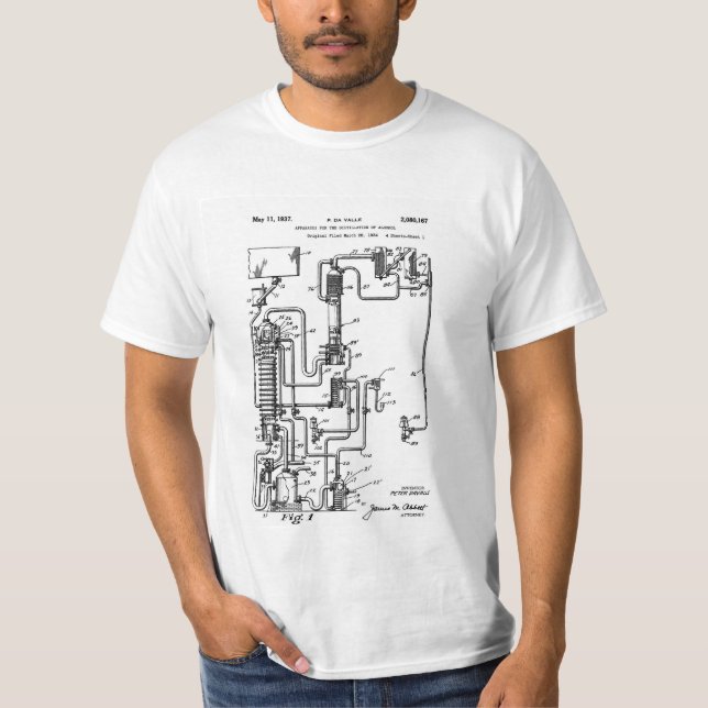 Apparatus for the distillation of alcohol patent T-Shirt (Front)