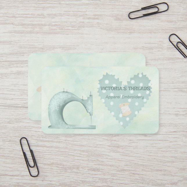 Apparel Embroidery  Business Card (Front/Back In Situ)