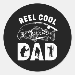 Apparel Funny Fishing Reel Cool Dad Fathers Day Classic Round Sticker