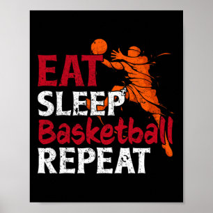 Apparel Funny Sketll Eat Sleep Sketll Repeat  Poster