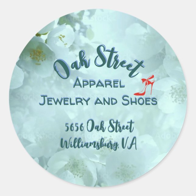 Apparel, Jewellery & Shoes Retail Promotional  Classic Round Sticker (Front)