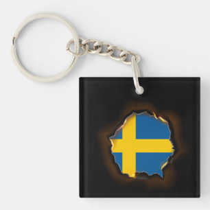 Apparel Sweden Flag Inside Me,Swedish burn marks Key Ring