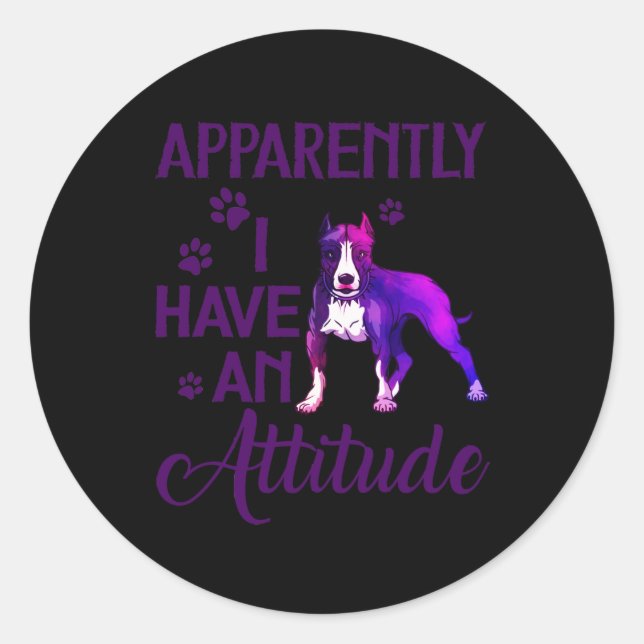 Apparently I have an attitude Classic Round Sticker (Front)