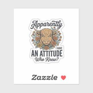 Apparently I Have an Attitude Highland Cow Shirt_1