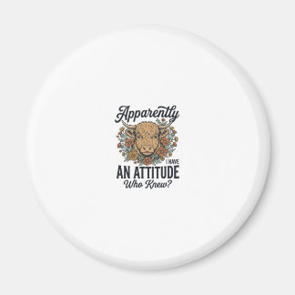 Apparently I Have an Attitude Highland Cow Shirt_1 Magnet