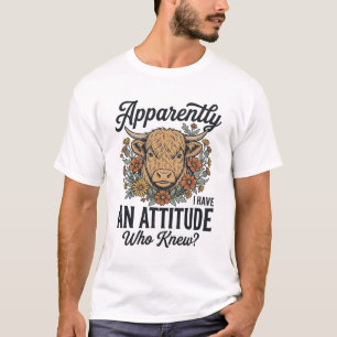 Apparently I Have an Attitude Highland Cow Shirt_1 T-Shirt
