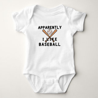 Apparently I Like Baseball | Baseball Player Baby Bodysuit