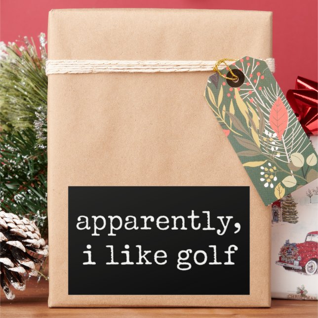 Apparently, I Like Golf Lover Golfing Golfer Rectangular Sticker (Holiday)