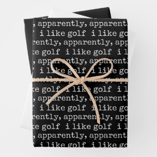 Apparently, I Like Golf Lover Golfing Golfer Wrapping Paper Sheet