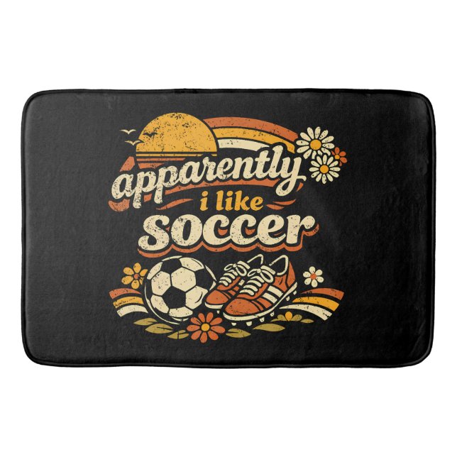 Apparently I Like Soccer Bath Mat (Front)