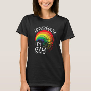 Apparently I'm Gay Stuff Lgbtq Teens Rainbow Heart T-Shirt