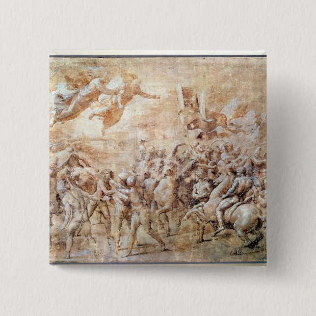 Apparition of St. Peter and St. Paul 15 Cm Square Badge (Front)
