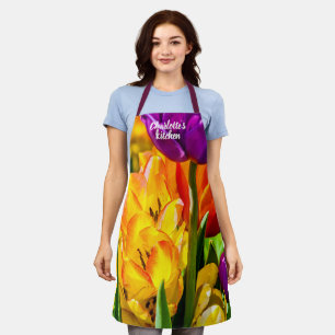 Appealing Tulip Flowers Apron
