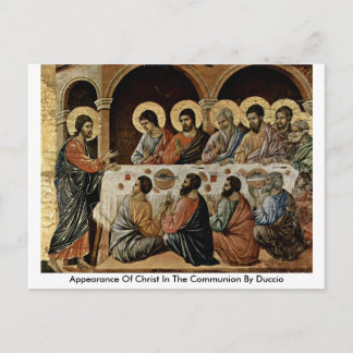Appearance Of Christ In The Communion By Duccio Postcard