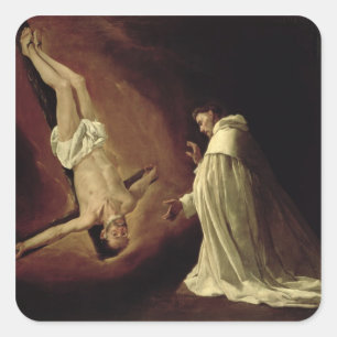 Appearance of St. Peter to St. Peter Nolasco Square Sticker