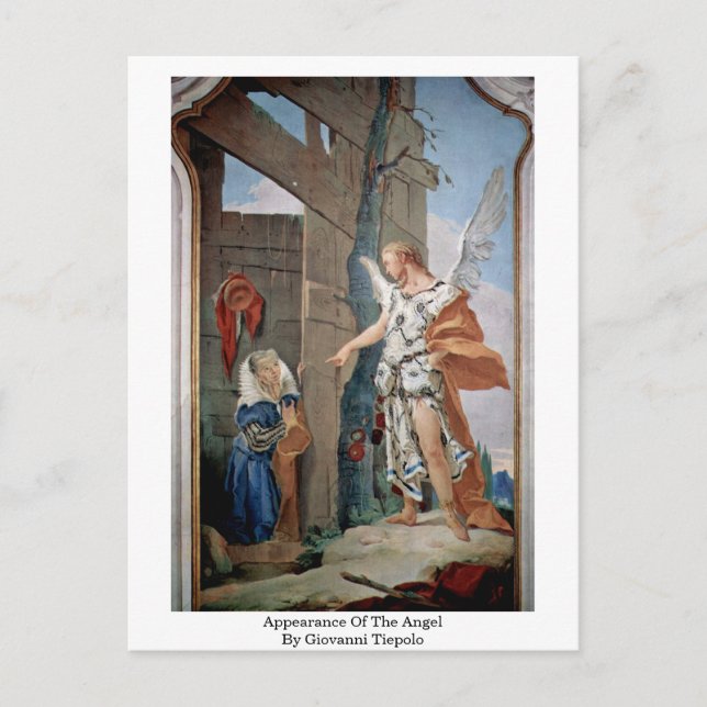 Appearance Of The Angel By Giovanni Tiepolo Postcard (Front)
