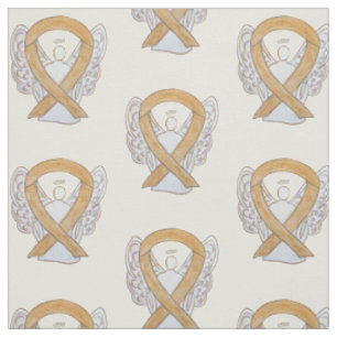 Appendix Cancer Amber Awareness Ribbon Angel Fabric