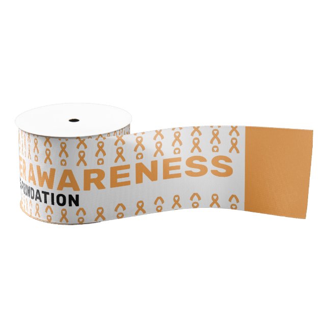 Appendix Cancer Awareness Pattern Ribbon Grosgrain Ribbon (Spool)