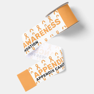 Appendix Cancer Awareness Pattern Ribbon Grosgrain Ribbon
