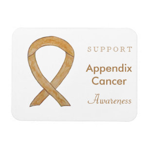 Appendix Cancer Awareness Ribbon Art Magnet