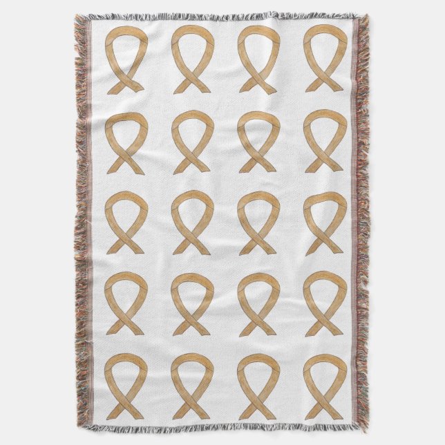 Appendix Cancer Awareness Ribbon Art Throw Blanket (Front Vertical)