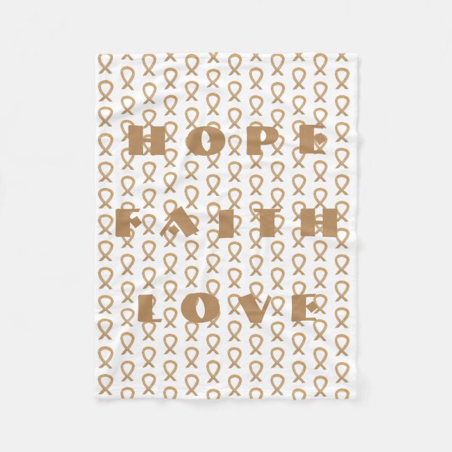 Appendix Cancer Awareness Ribbon Chemo Blankets (Front)