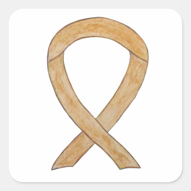 Appendix Cancer Awareness Ribbon Sticker Decals (Front)