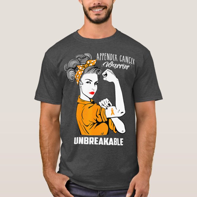 Appendix Cancer Awareness  Unbeakable Warrior T-Shirt (Front)