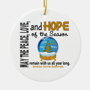 Appendix Cancer Christmas 3 Snow Globe Ornaments