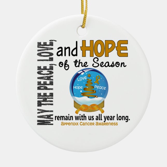 Appendix Cancer Christmas 3 Snow Globe Ornaments (Front)