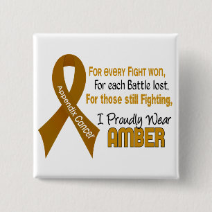 Appendix Cancer For Every…..I Proudly Wear Amber 1 15 Cm Square Badge