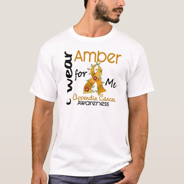 Appendix Cancer I Wear Amber For Me 43 T-Shirt (Front)