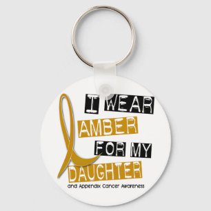 APPENDIX CANCER I Wear Amber For My Daughter 37 Key Ring