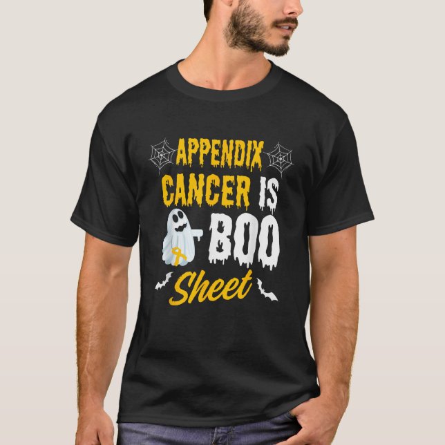 Appendix Cancer Is Boo Sheet Ghost Halloween Appen T-Shirt (Front)
