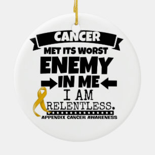 Appendix Cancer Met Its Worst Enemy in Me Ceramic Tree Decoration